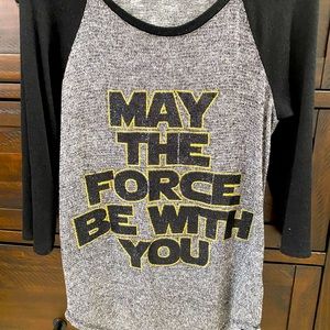 Rock & Republic Ladies Star Wars “May the force be with you” 3/4 sleeve tunic